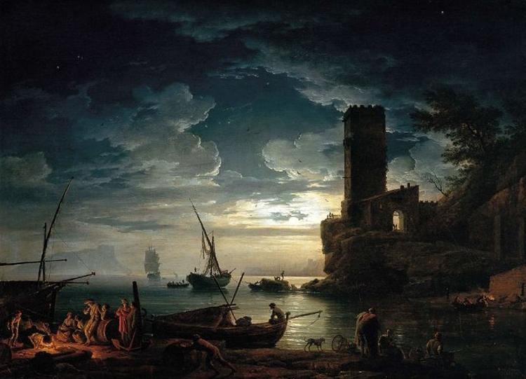 Claude Joseph Vernet Mediterranean Coast Scene with Fishermen and Boats oil painting image